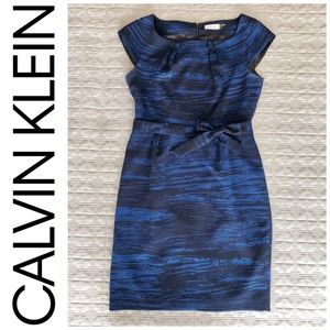 Calvin Klein Black & Blue Sheath Dress